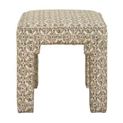 Uttermost Satoria Upholstered Small Bench In Green,white;vert,blanc