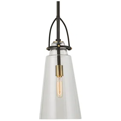 Uttermost Saugus 8" Wide Black And Brass Mini Pendant