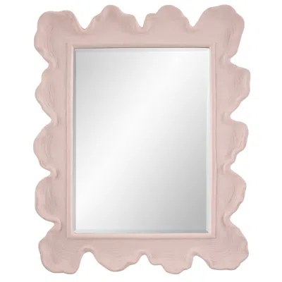 Uttermost Sea Coral Pink 27 1/4" X 34 1/4" Wavy Wall Mirror