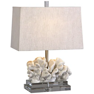 Uttermost Seaside 22" Taupe Ivory Finish Coastal Coral Table Lamp