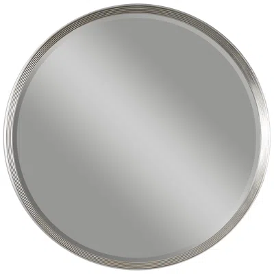 Uttermost Serenza Silver Leaf 42" Round Oversized Wall Mirror
