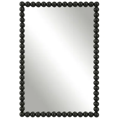 Uttermost Serna 30" X 20.5" Black Metal Vanity Mirror