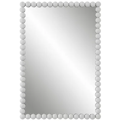 Uttermost Serna 30 X 20.5 Rectangular White Finish Dot Wall Mirror