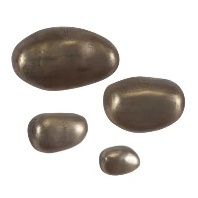 Uttermost Set In Stone Brass Outdoor Wall Art Set/4 In Gold