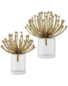 Uttermost Set Of 2 Aga Modern Sculptures In Gold