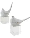 Uttermost Set Of 2 Better Together Bird Sculptures In Gray