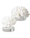 Uttermost Set Of 2 Hard Coral Sculptures In White