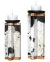 Uttermost Set Of 2 Illini Stone Candleholders In Multi