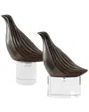 Uttermost Set Of 2 Nesting Bird Sculptures In Gray