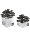 Uttermost Indian Lotus Metallic Silver Flowers