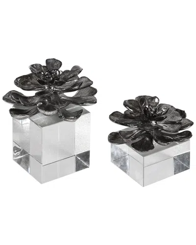 Uttermost Indian Lotus Metallic Silver Flowers