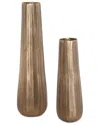 Uttermost Set Of 2 Vertiforge Antique Vases In Gold