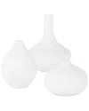 Uttermost Set Of 3 Apothecary Satin Vases In White