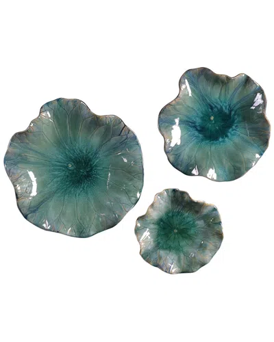 UTTERMOST SET OF 3 UTTERMOST ABELLA CERAMIC FLOWERS