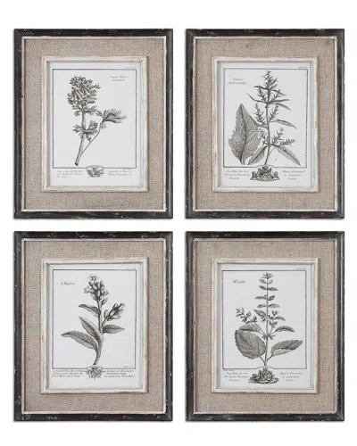 UTTERMOST SET OF 4 UTTERMOST CASUAL GREY STUDY FRAMED ART