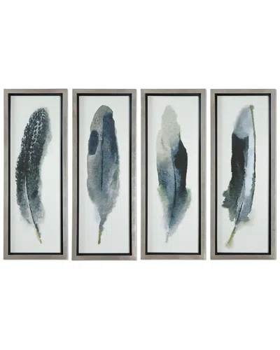 UTTERMOST SET OF 4 UTTERMOST FEATHERED BEAUTY PRINTS
