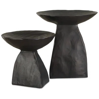Uttermost Shadow Pedestal Matte Dark Brown 2-piece Bowls