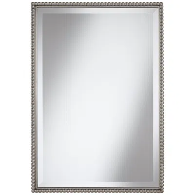 Uttermost Sherise Beaded 21" X 31" Rectangular Wall Mirror In Silver