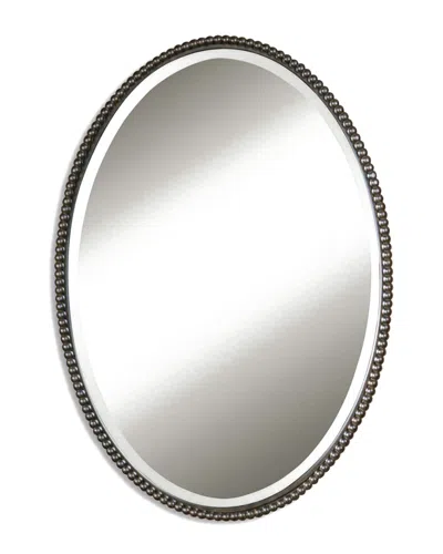 Uttermost Sherise Bronze Oval Mirror In Silver