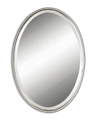 Uttermost Sherise Brushed Nickel Oval Mirror In Silver
