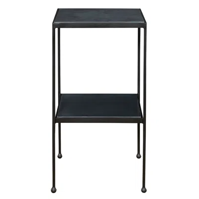 Uttermost Sherwood 13" Wide Black Double-shelf Accent Table