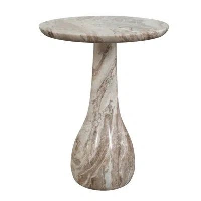 Uttermost Shura Indoor-outdoor Marble Accent Table In Beige