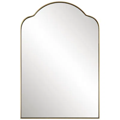 Uttermost Sidney Plated Brushed Brass 20" X 30" Arch Wall Mirror