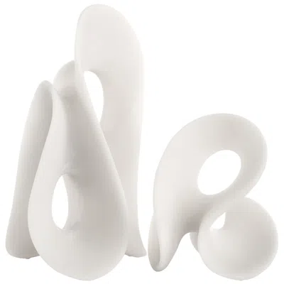 Uttermost Silent Wave Matte White 2-piece Outdoor Sculptures Set