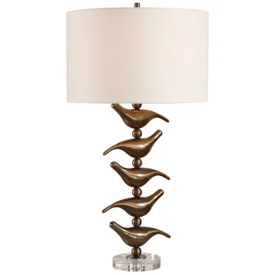 Uttermost Sing Song 29 3/4" Golden Bronze Table Lamp In White