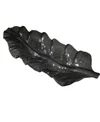 Uttermost Smoked Leaf Glass Tray In Black