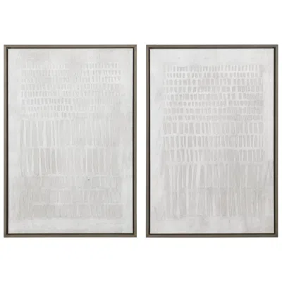 Uttermost Social Theory 2-piece Framed Canvases In Gray