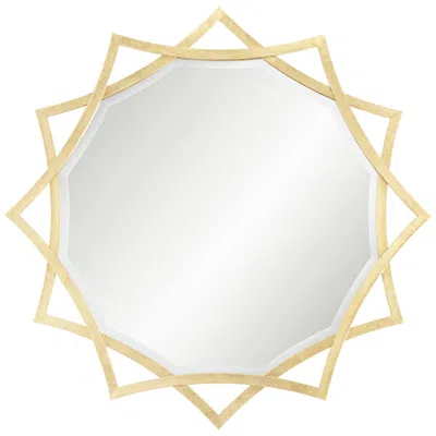 Uttermost Sola Sonnet Gold Iron 34" Round Starburst Wall Mirror