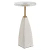 Uttermost Sora 24" High White Sandstone Drink Table