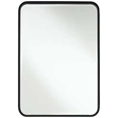 Uttermost Soren Black 24" X 34" Rounded Edge Rectangular Wall Mirror