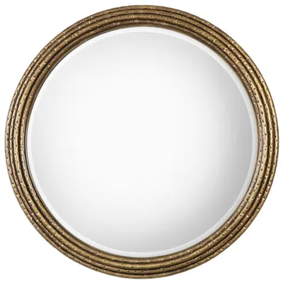 Uttermost Spera Antiqued Gold 42 1/4" Round Wall Mirror