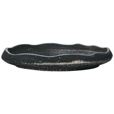 Uttermost Stardust Ripple 18" Wide Black Outdoor Bowl