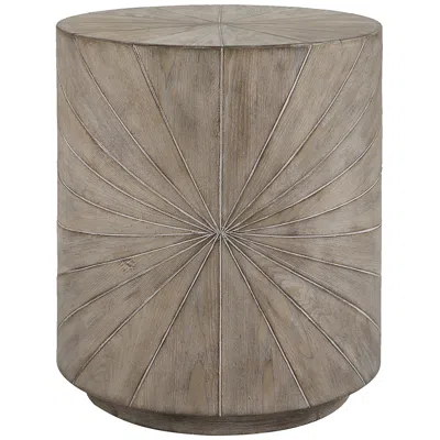 Uttermost Starshine 20 1/2"w Warm Gray Stain Starburst Wood Side Table