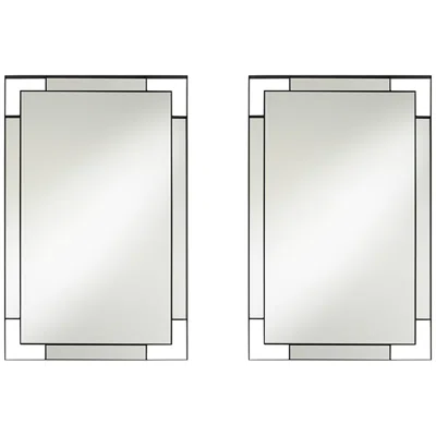 Uttermost Stellan Black 24 1/2" X 38" Rectangular Wall Mirrors Set Of 2
