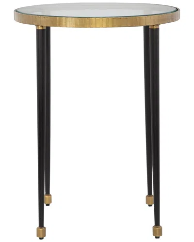 Uttermost Stiletto Antique Side Table In Gold
