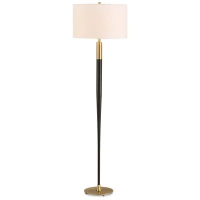 Uttermost Stowe 66 1/4" Black And Brass Metal Floor Lamp