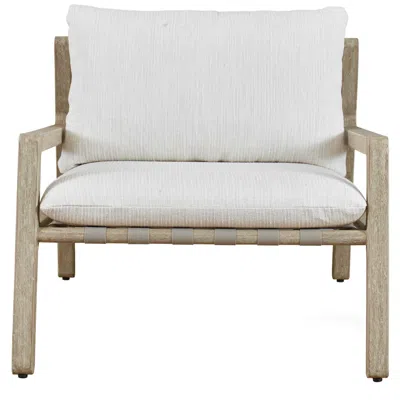 Uttermost Strapped Mahogany Wood Outdoor Lounge Chair In Multi