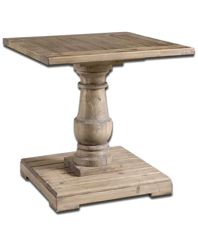 Uttermost Stratford Pedestal End Table In Brown