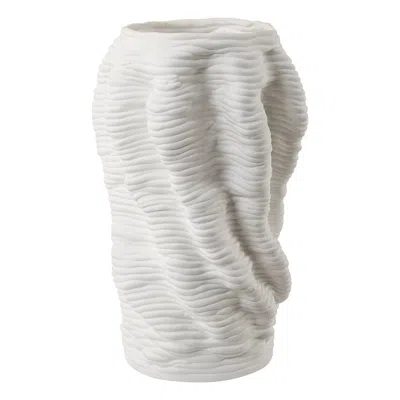 Uttermost Stratified Matte White Ceramic 13 3/4" X 9" Vase