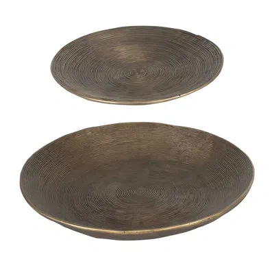 Uttermost Stratum Round Brass Bowls (set Of 2) In Gold