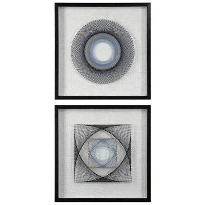 Uttermost String Duet 2-piece 23 3/4" Square Framed Wall Art Set In Multi