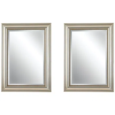 Uttermost Stuart Silver Leaf 26 3/4" X 36 3/4" Wall Mirrors Set Of 2
