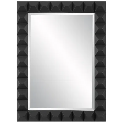Uttermost Studded Matte Black 31 3/4" X 43 1/4" Wall Mirror