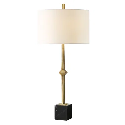 Uttermost Suranne 32 1/2" Brass Metal And Black Marble Table Lamp