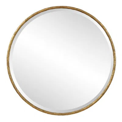 Uttermost Sutton Aged Gold 47" Round Oversized Wall Mirror