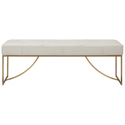 Uttermost Swale 53" Wide White And Brass Bench